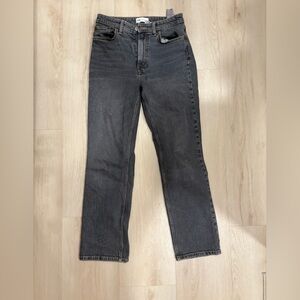 Zara Gray Straight stovepipe Denim Jeans